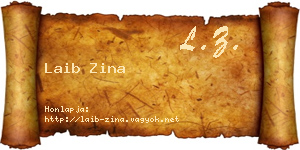 Laib Zina névjegykártya